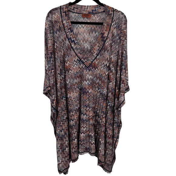 Missoni Mare Kaftan Womens S Multicolor Zig Zag Chevron Coverup Italy Beach - Picture 1 of 8